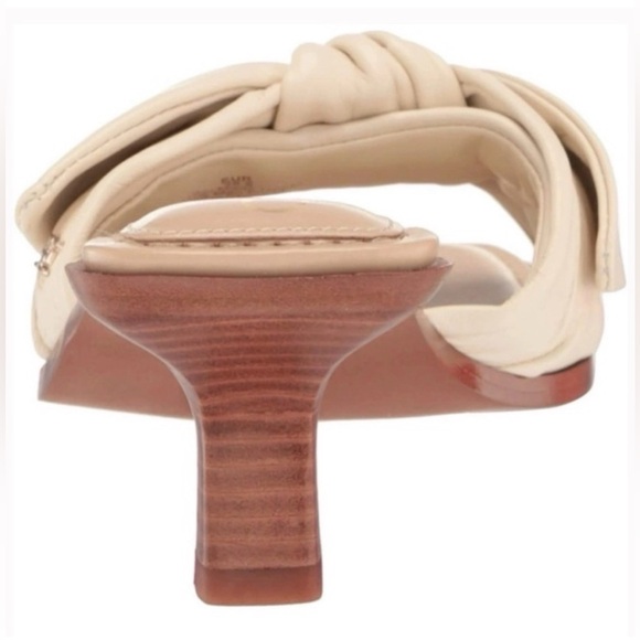 SAM EDELMAN Women's Darcie Ivory LEATHER Bow Kitten Heels Sandals Size 8.5 NWT - Picture 4 of 11